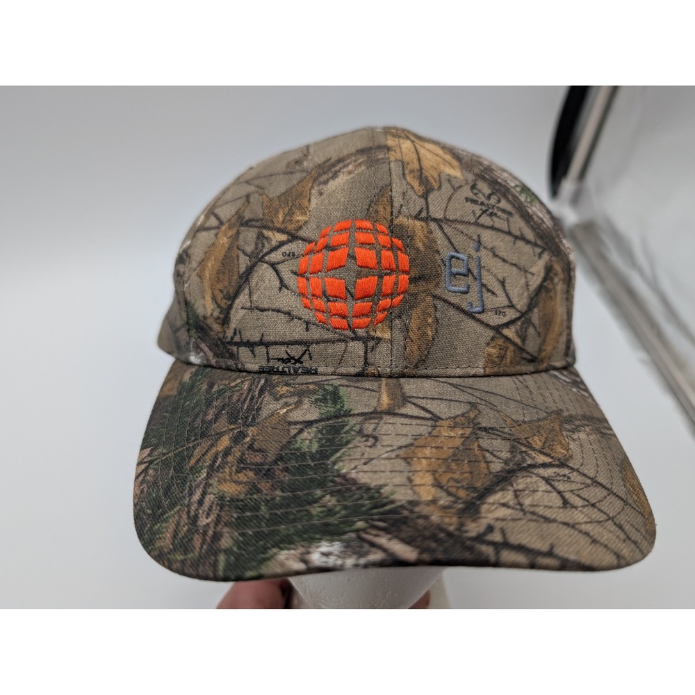 Port Authority Realtree Camo Hat EJ Orange Globe Logo Adjustable Baseball Cap